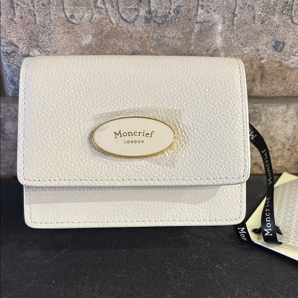 NWT Moncrief White Leather wallet/cross